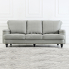 Divano da soggiorno in pelle con mobili contemporanei con pouf