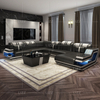Divano componibile in tela funky con chaise longue