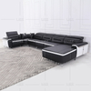 Set di mobili Divano reclinabile in pelle nera