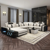 Home Canvas Led Divano Componibile Bianco E Nero con Grandi Cuscini